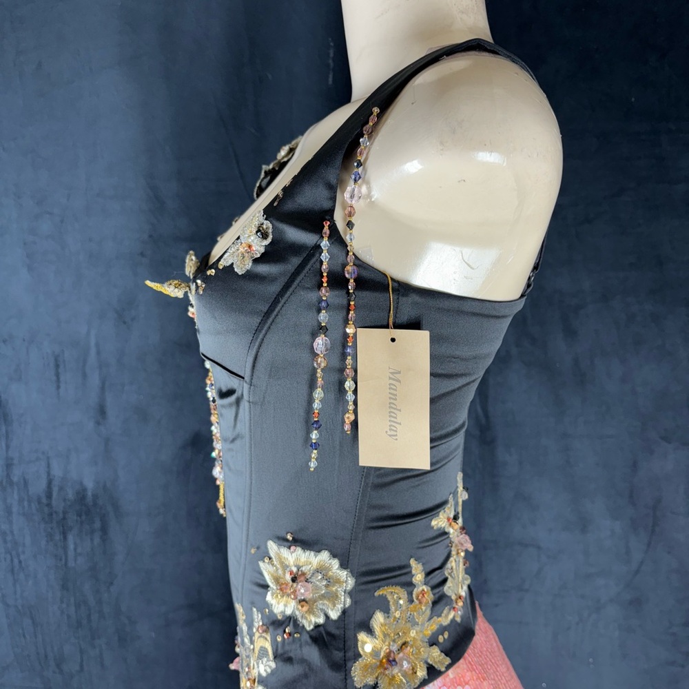 Embellished Black Corset Top by Mandalay - Picture 3 of 3